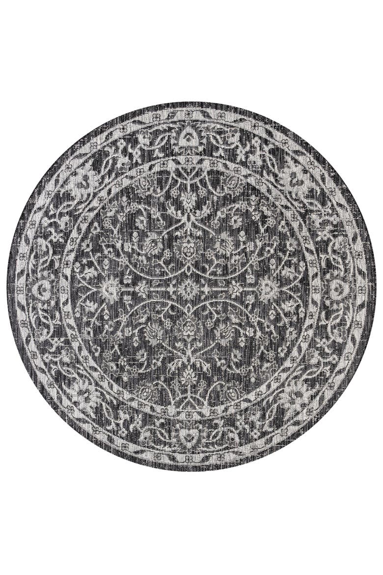 Palazzo Vine and Border Textured Weave Indoor/Outdoor Rug, Alternate, color, Black/Gray