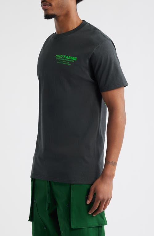 Obey Obery Farms Graphic T-shirt In Blue