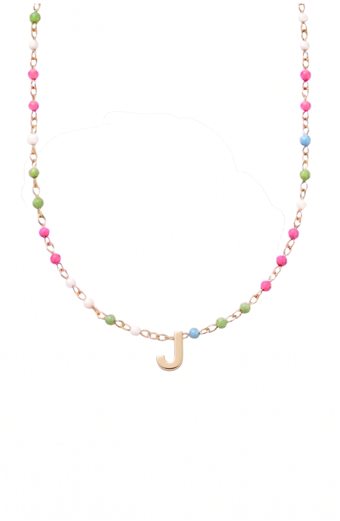 custom initial dainty colorful enamel 14k gold filled necklace