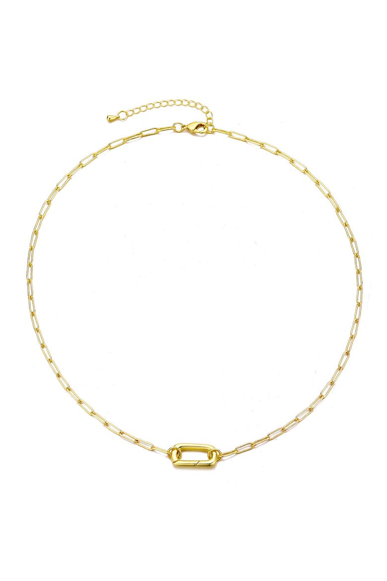 Lock Charm Necklace, Alternate, color, GOLD