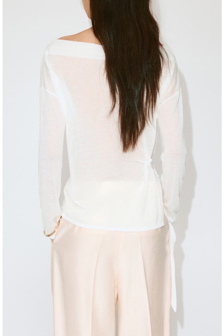 Magnolia Side-Tie Sweater, Alternate, color, OFF WHITE