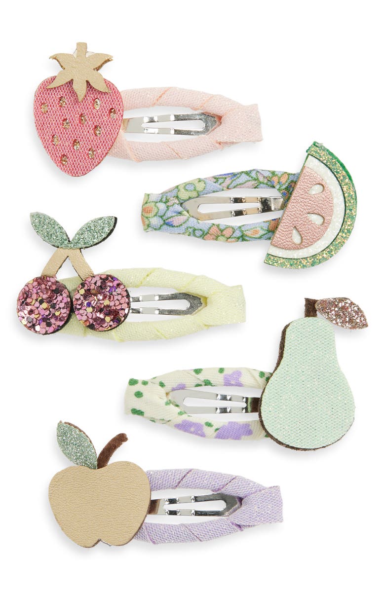 Mimi & Lula Kids' Fruit Salad 8-Pack Mini Clic Clacs Hair Clips, Main, color, Pink Multi
