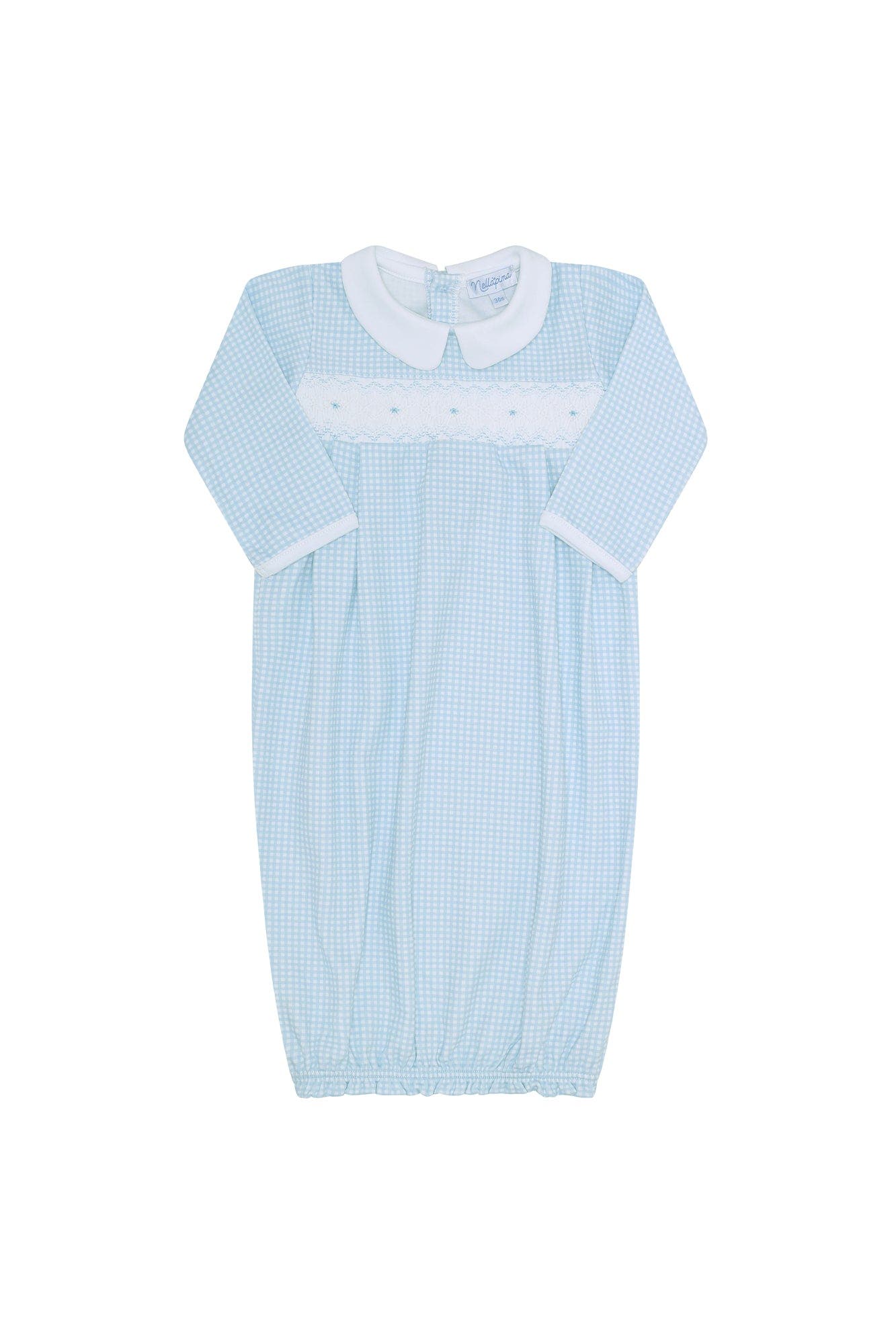 Nellapima Blue Gingham Smocked Gown - Baby 