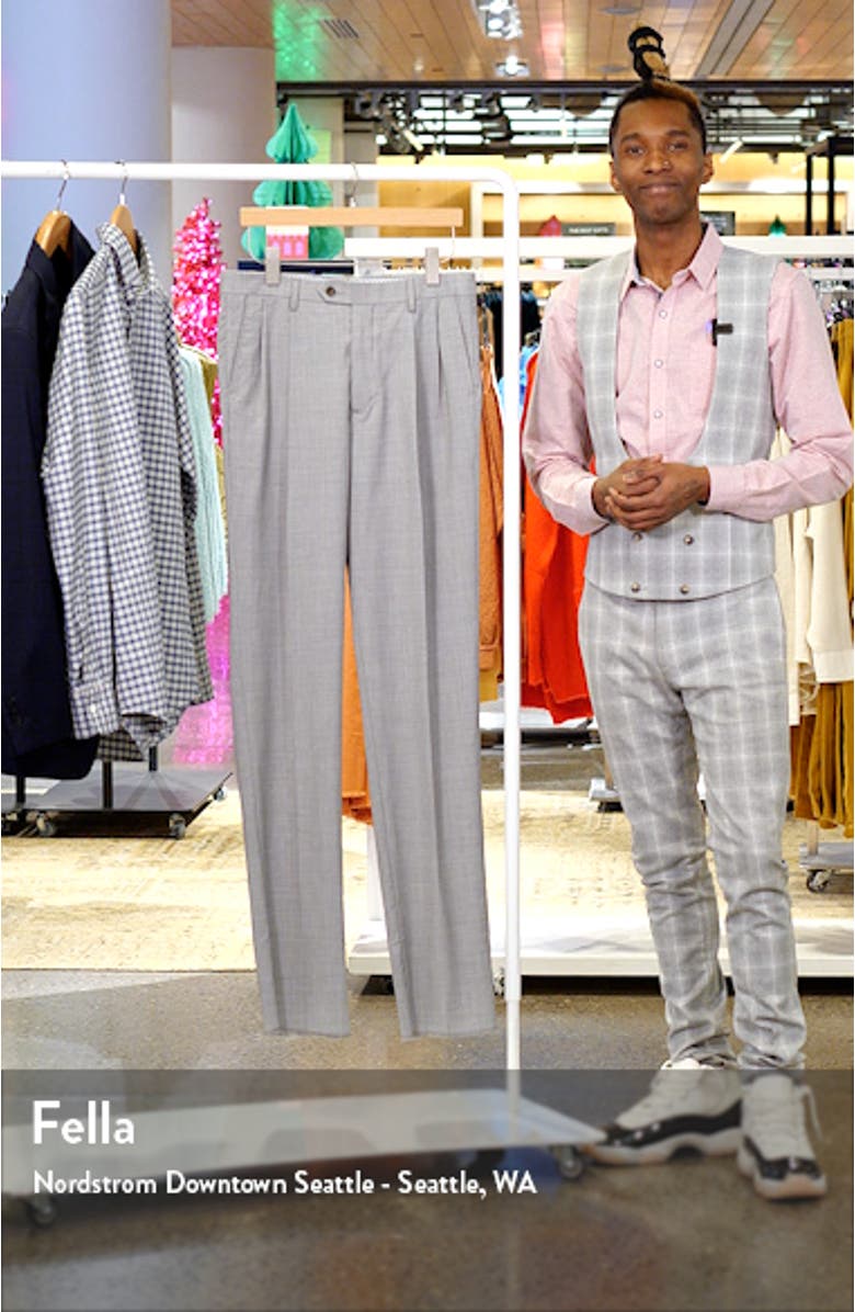 Pleated Tropical Weight Wool Dress Pants, sales video thumbnail