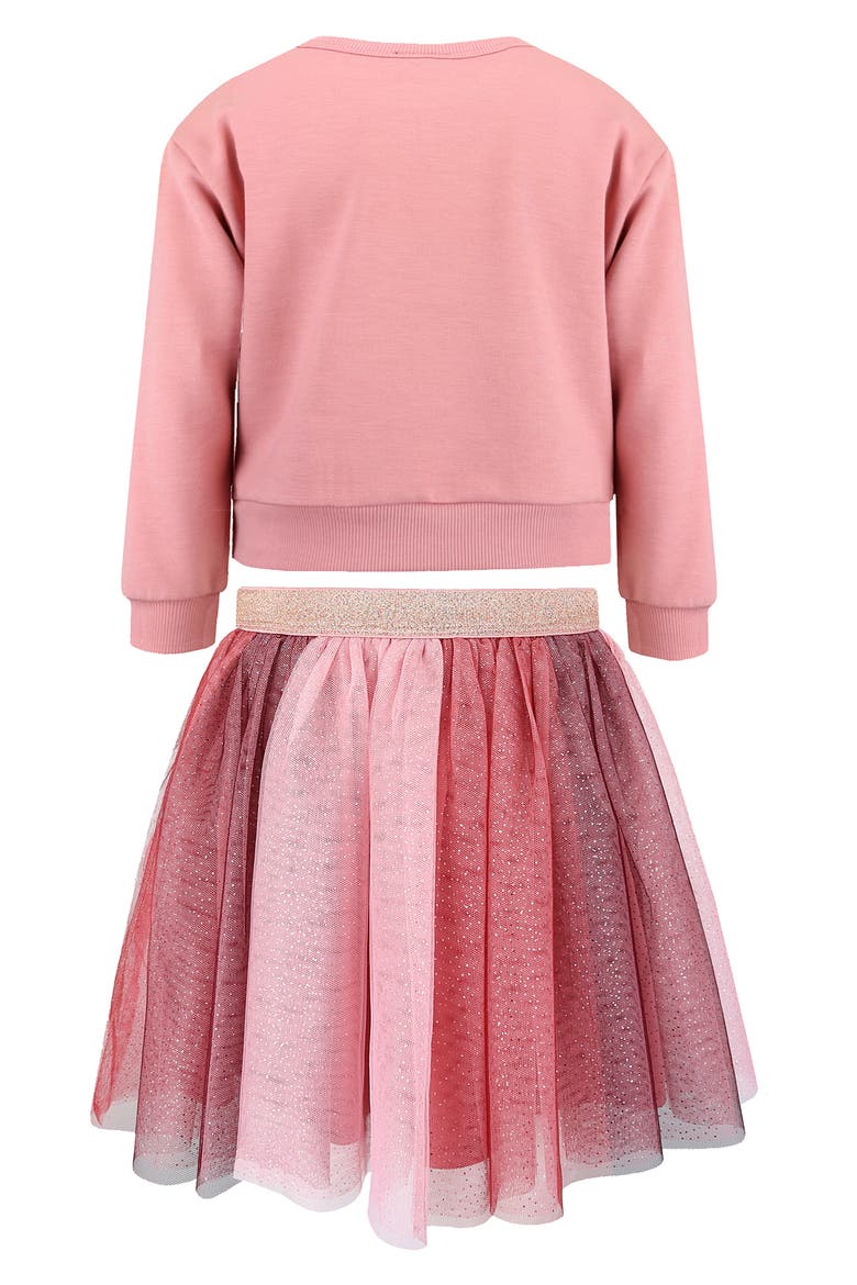 Kids' Crochet Butterfly Top & Tulle Skirt 2-Piece Set, Alternate, color, MARSALA