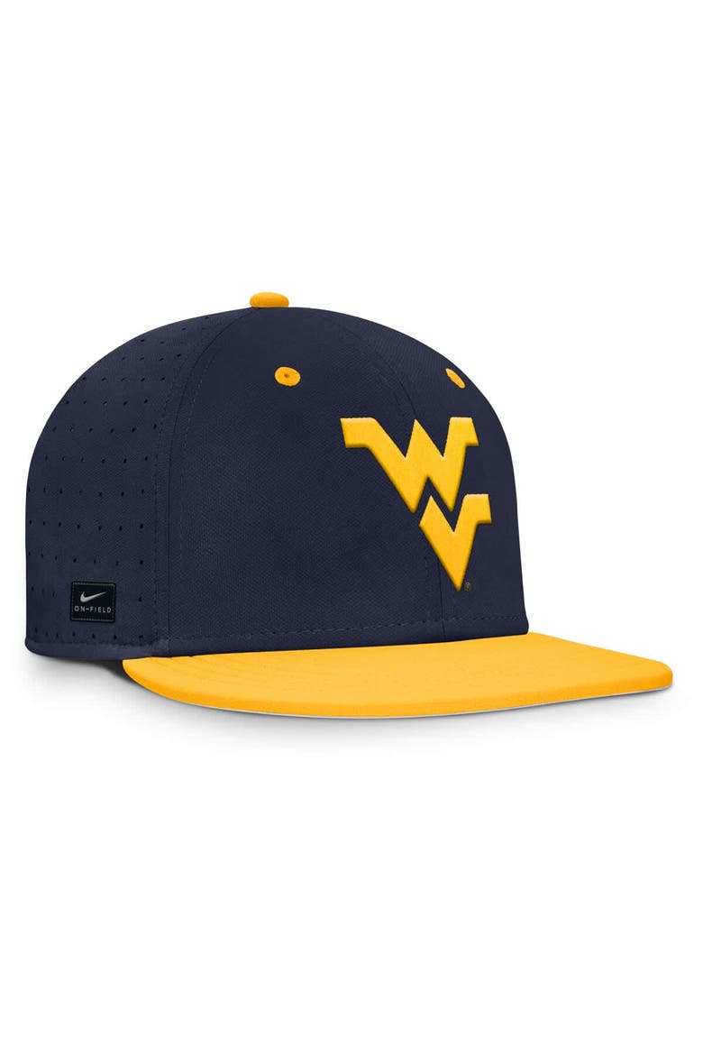 Men's Nike Navy West Virginia Mountaineers On-Field Dugout True Performance Fitted Hat, Alternate, color, Navy