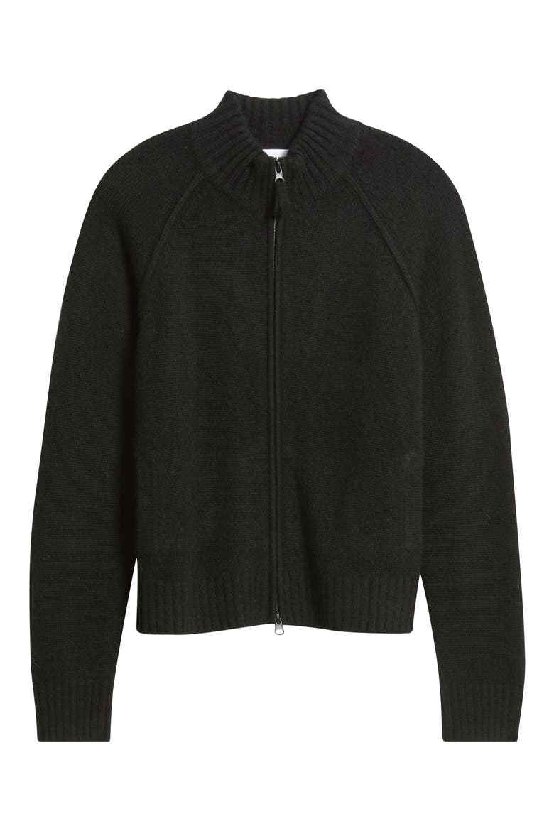 Cashmere Zip Cardigan, Alternate, color, BLACK