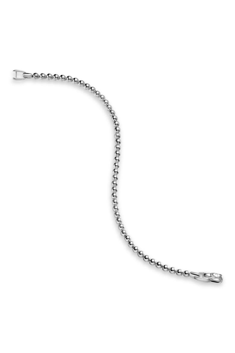 Men's Spiritual Beads Metal Bead Bracelet, 4mm, Alternate, color, SILVER
