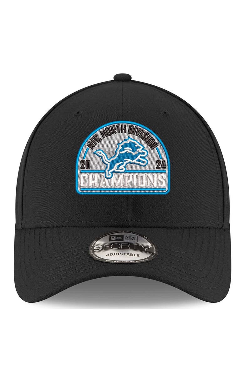 New Era Men's New Era Black Detroit Lions 2024 NFC North Division Champions 9FORTY Adjustable Hat, Alternate, color, 