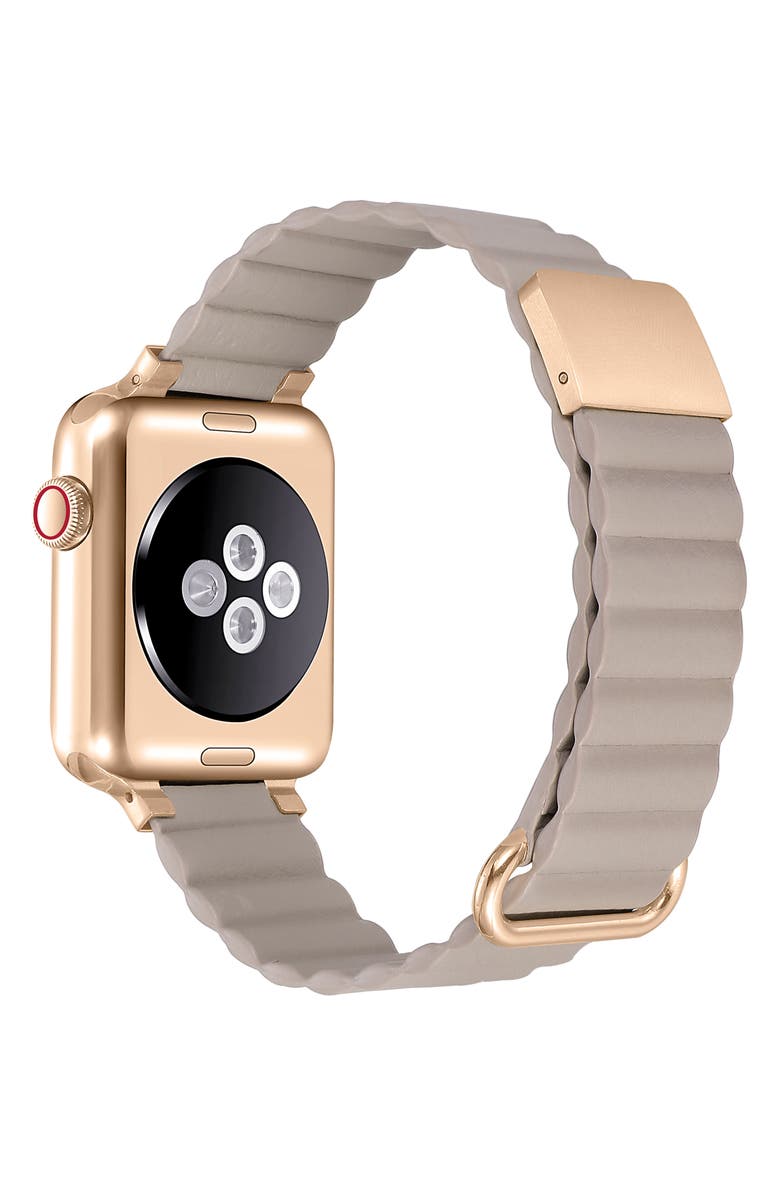 The Posh Tech Dakota Leather Apple Watch<sup>®</sup> Watchband, Alternate, color, 
