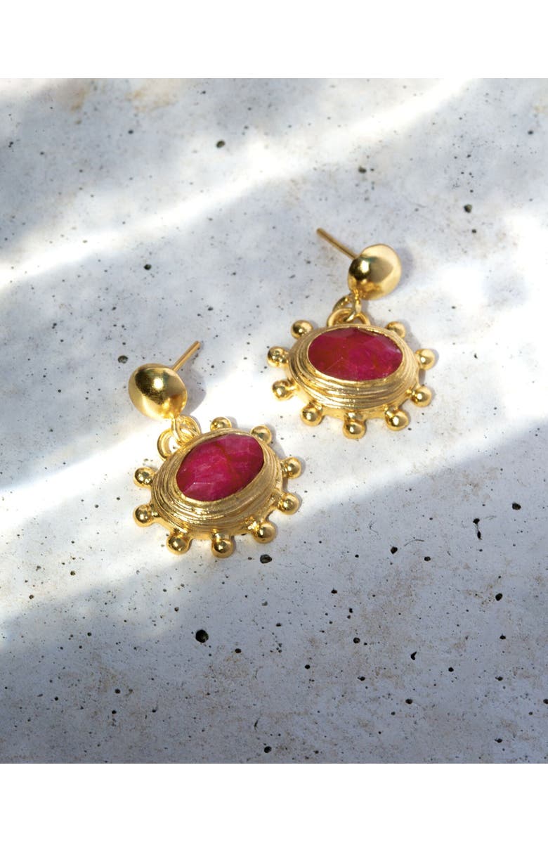 Ottoman Hands Zand Drop Earrings, Alternate, color, Brass