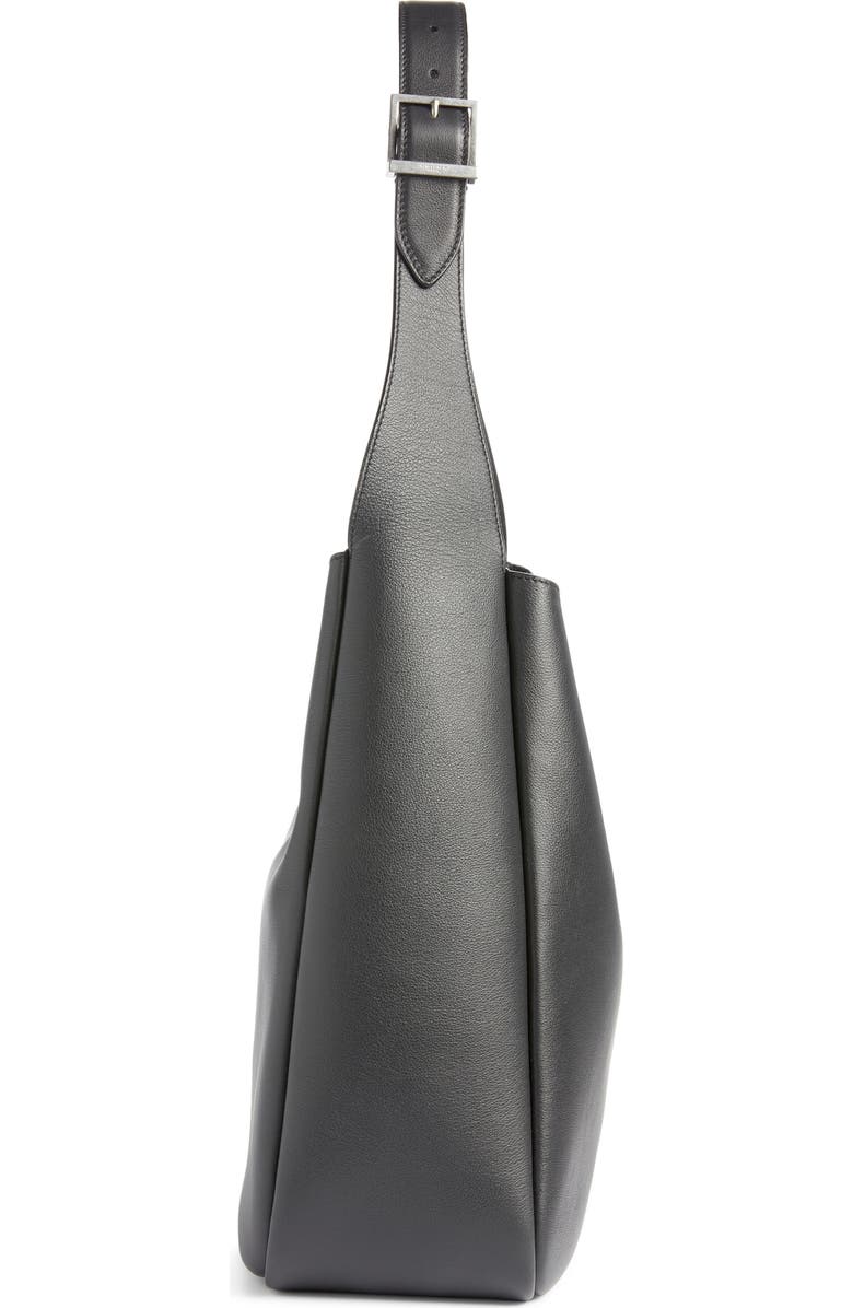 Saint Laurent Large 5 à 7 Leather Hobo Bag, Alternate, color, Noir