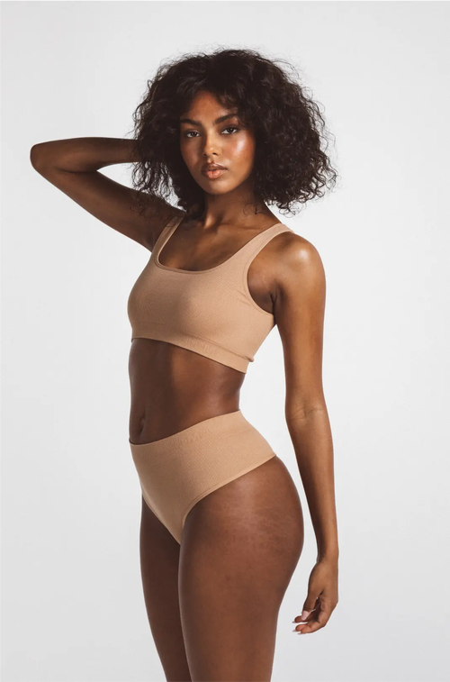 Ldma High Sculpt Thong Rib In Dusty Nude