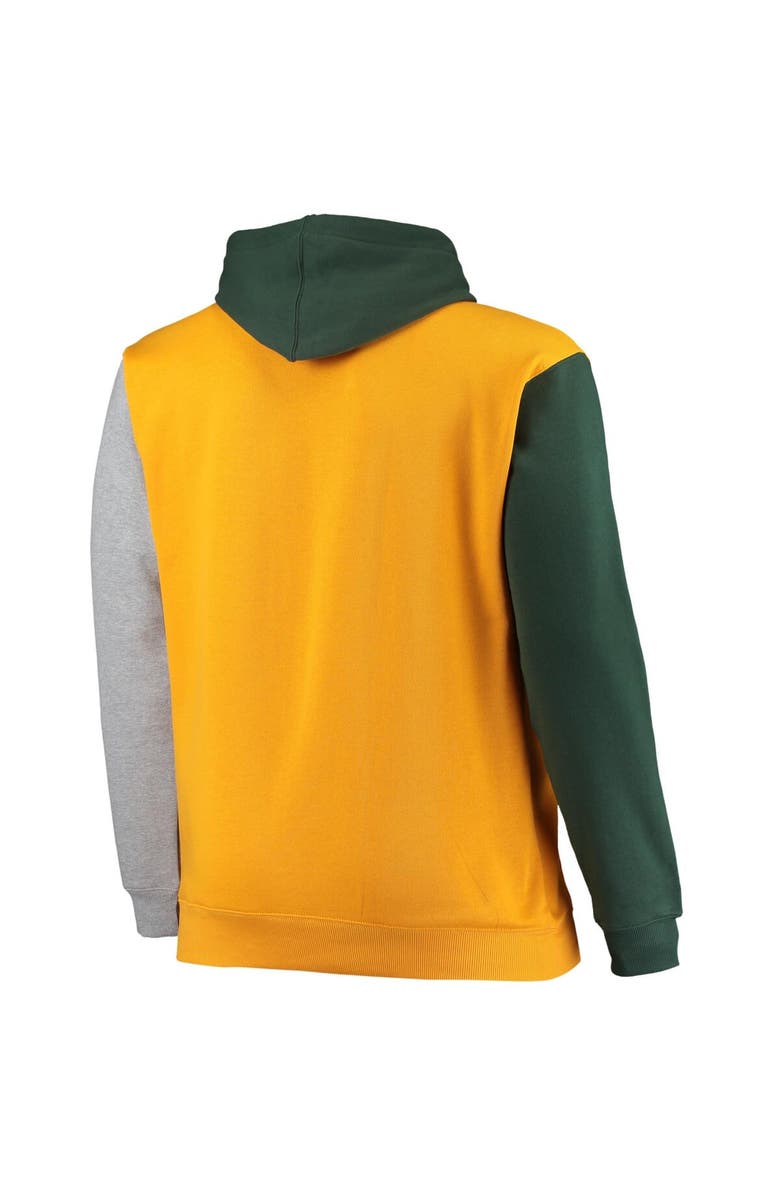 PROFILE Men's Green/Gold Green Bay Packers Big & Tall Pullover Hoodie, Alternate, color,