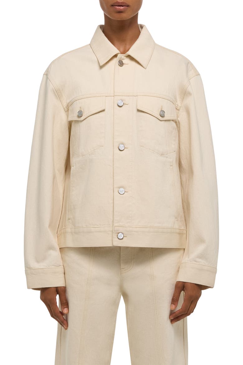 Classic Denim Trucker Jacket, Main, color, ECRU