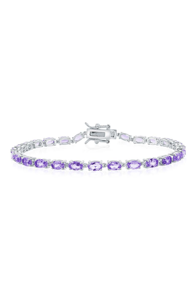 Sterling Silver Oval Amethyst Tennis Bracelet, Main, color, AMETHYST