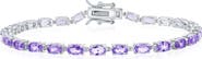 SIMONA Sterling Silver Oval Amethyst Tennis Bracelet