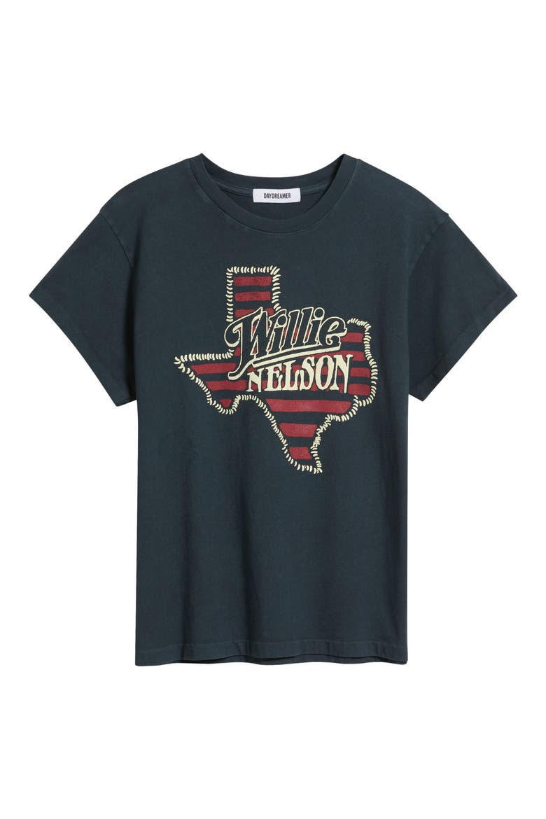 Willie Nelson Texas Stripe Cotton Graphic T-Shirt, Alternate, color, VINTAGE BLACK