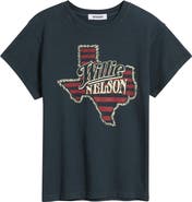 Daydreamer Willie Nelson Texas Stripe Cotton Graphic T-Shirt