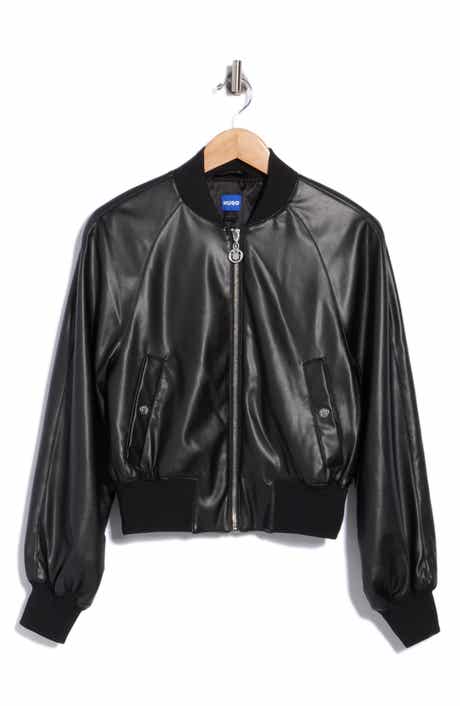 Faux Leather Bomber Jacket