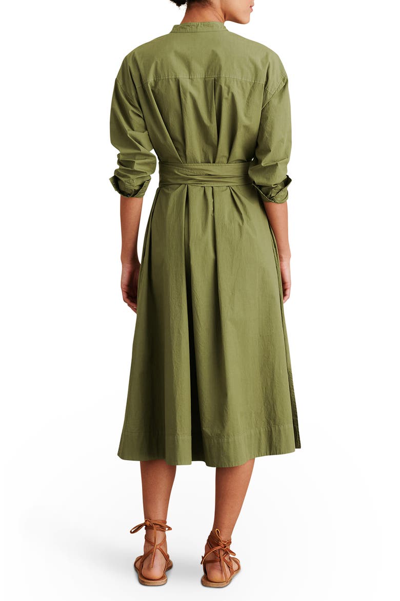 Long Sleeve Midi Shirtdress, Alternate, color, MILITARY OLIVE