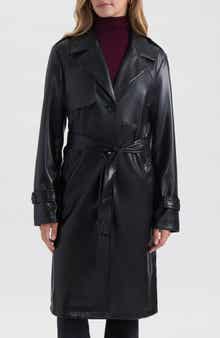 NVLT Faux Leather Trench Coat