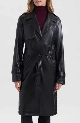NVLT Faux Leather Trench Coat