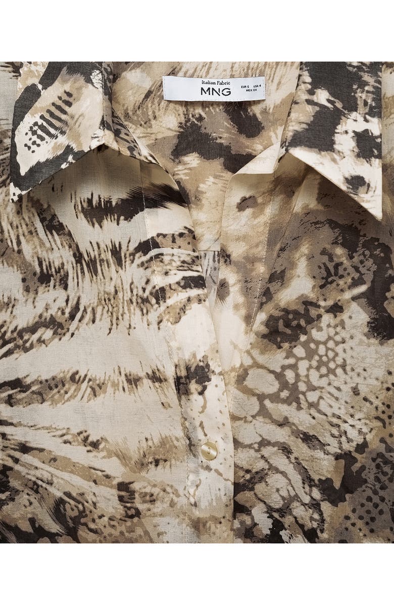 MANGO Semisheer Button-Up Shirt, Alternate, color, 