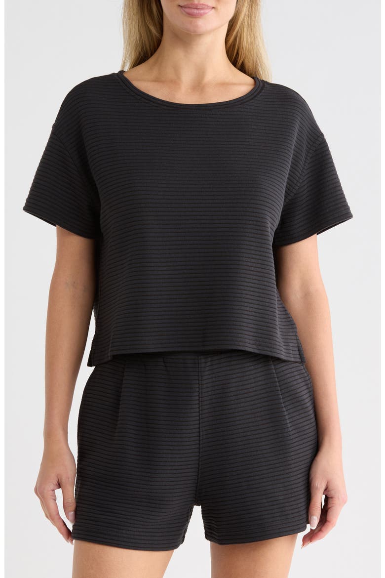 Charter Cruise Boxy Ottoman Knit Top, Main, color, BLACK