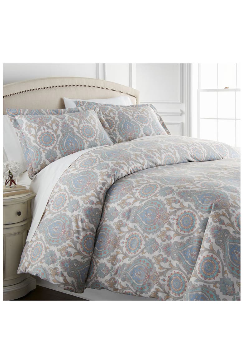 Boho Paisley Duvet Cover Set, Main, color, BOHO PAISLEY AQUA