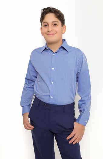 Kids' Jailen Stripe Cotton Dress Shirt