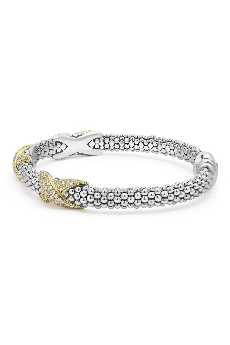 Embrace Pavé Diamond Station Bracelet, Alternate, color, SILVER