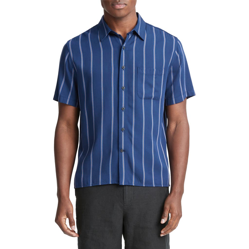 Vince Pacifica Stripe Short Sleeve Button-up Shirt