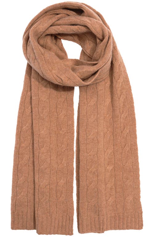 Polo Ralph Lauren Cashmere Cable Scarf In Brown