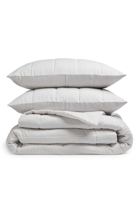 Organic Cotton Mélange Quilted Comforter & Shams Set
