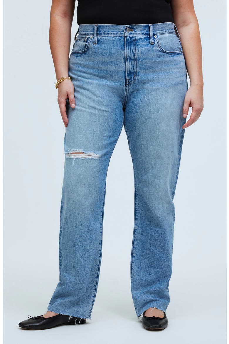 '90s Ripped Straight Leg Jeans, Alternate, color, REVOIR WASH