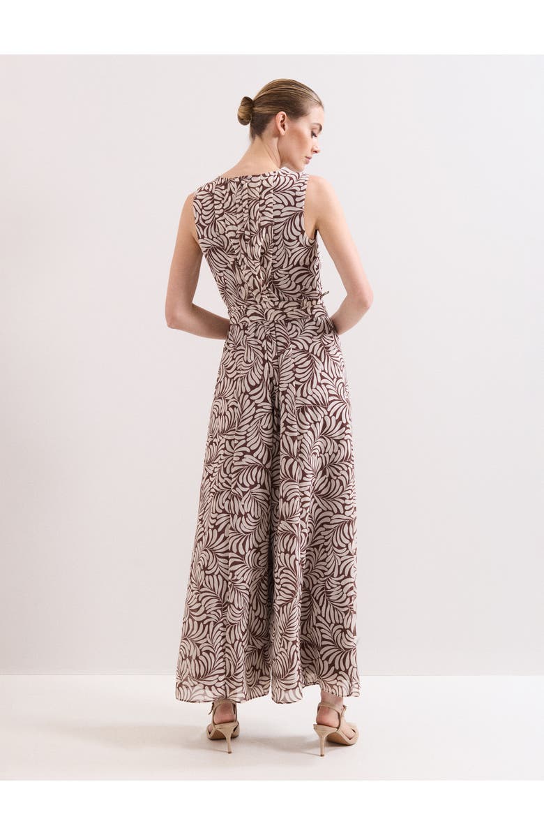 Phase Eight Janine Leaf Sleeveless Jumpsuit, Alternate, color, Latte