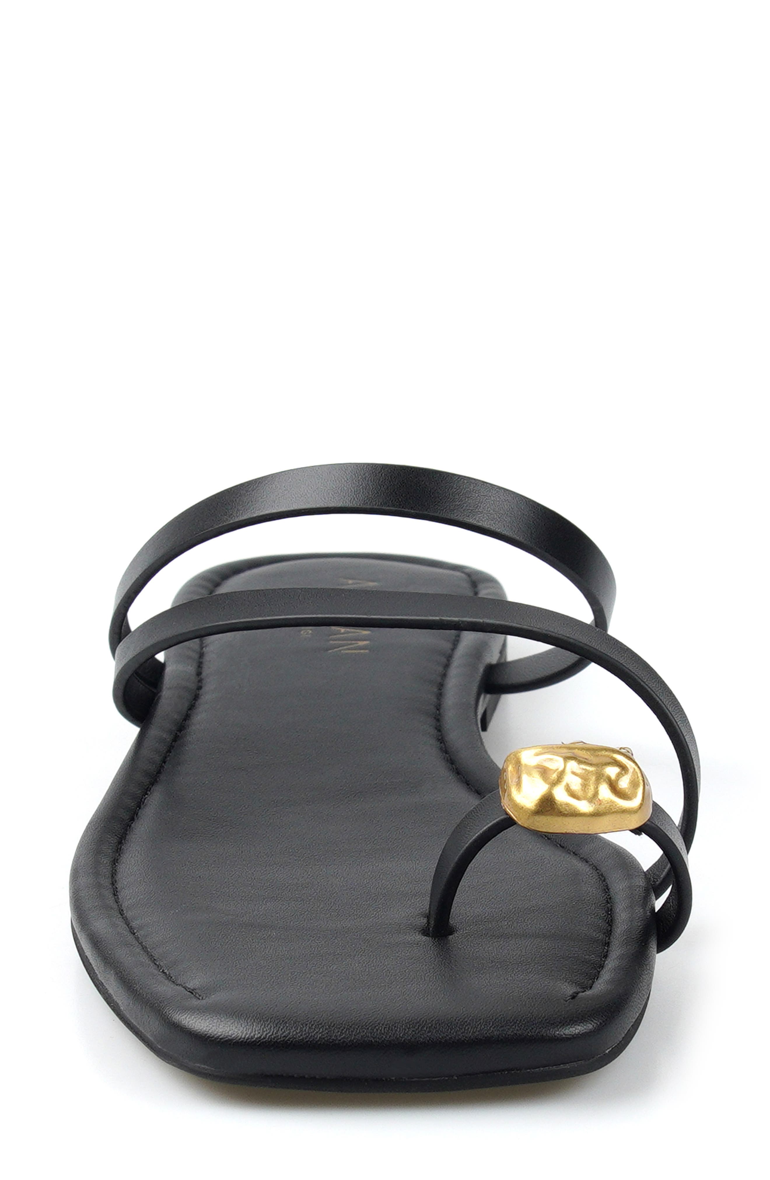 Sioban Leather Sandal, Alternate, color, BLACK LEATHER