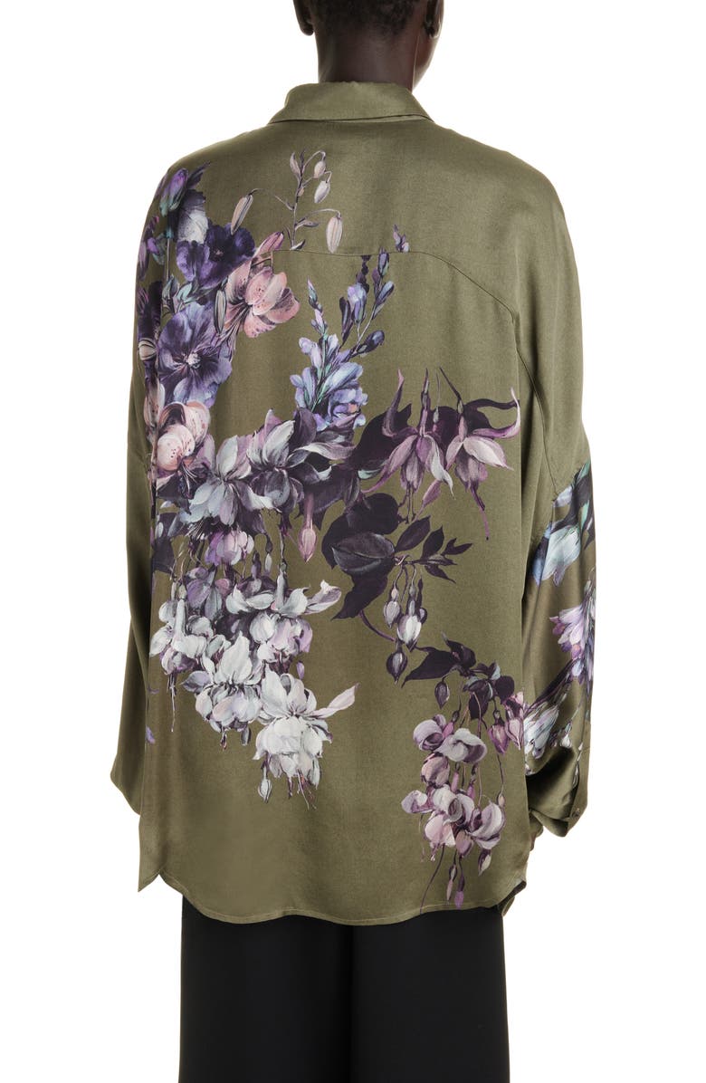 Dries Van Noten Casia Floral Print Oversize Button-Up Shirt, Alternate, color, 