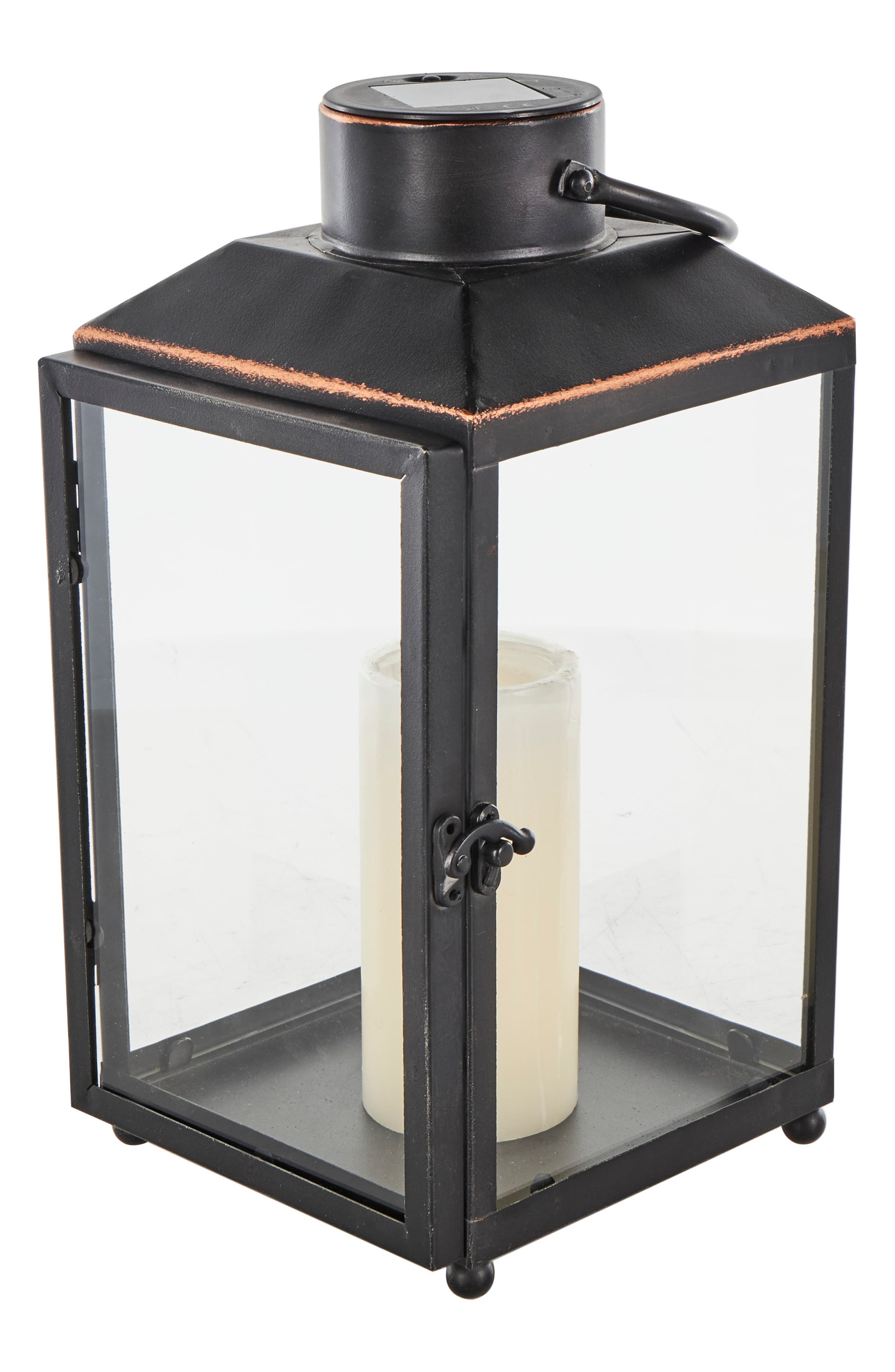 GINGER BIRCH STUDIO Black Metal Candle Lantern
