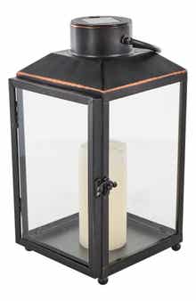 GINGER BIRCH STUDIO Black Metal Candle Lantern