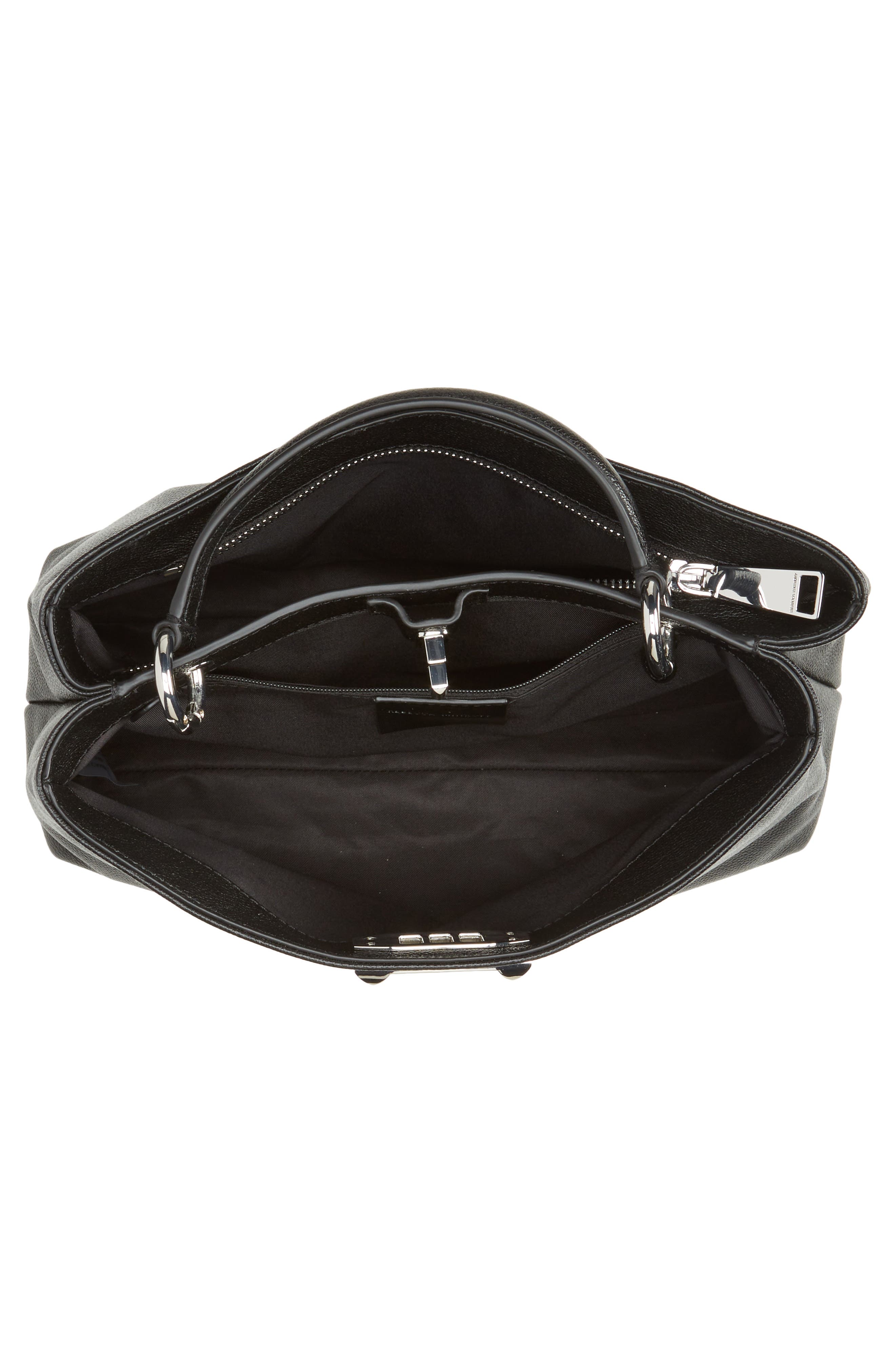 Amour Leather Top Handle Bag, Alternate, color, BLACK