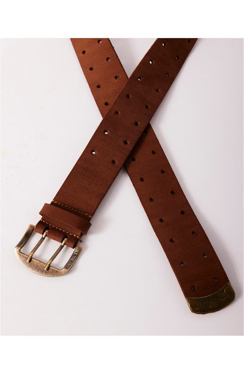 Free People Wtf Double Cross Leather Belt In Tan