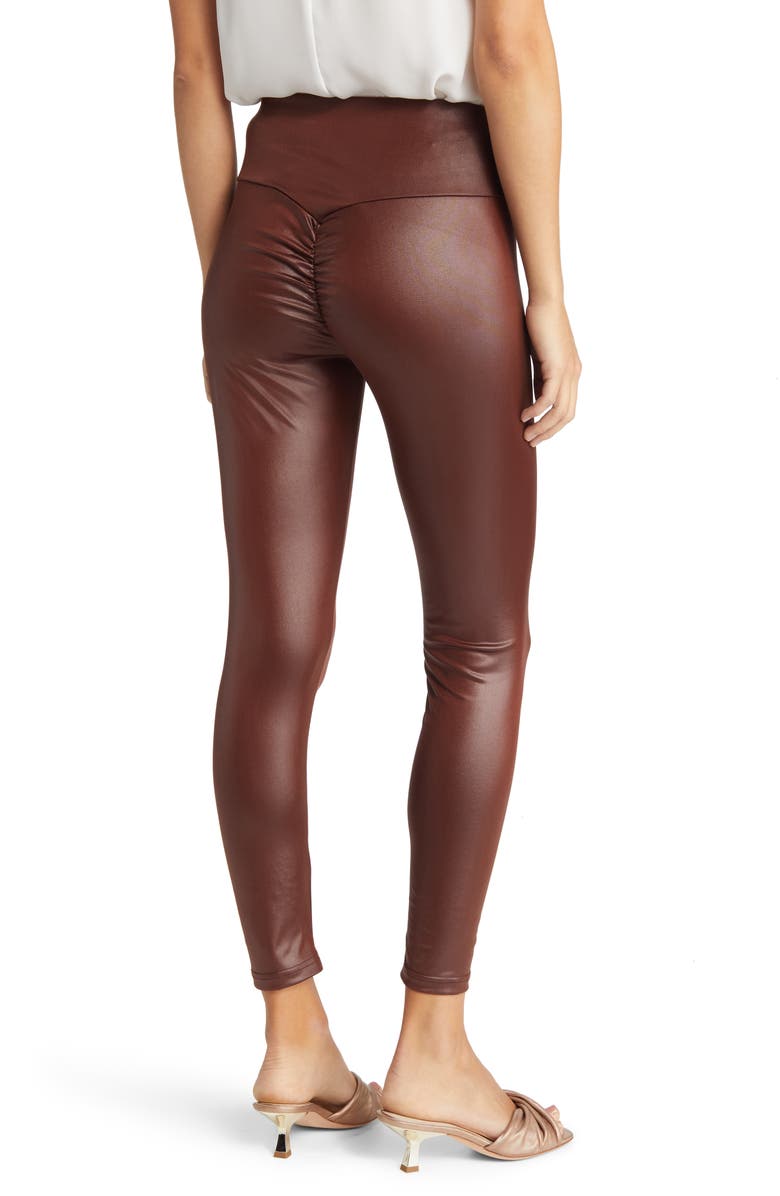 NIKKI LUND Women's Penelope Faux Leather Leggings, Alternate, color, Burgundy
