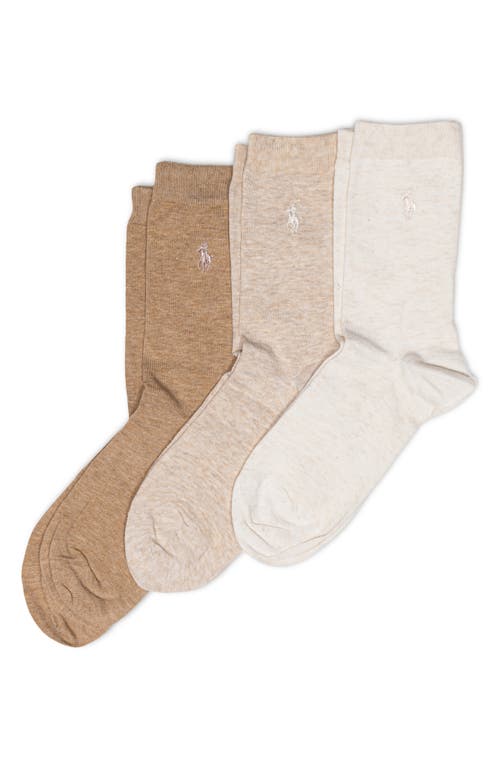 Polo Ralph Lauren 3-pack Classic Crew Socks In Oatmeal Heather Assorted