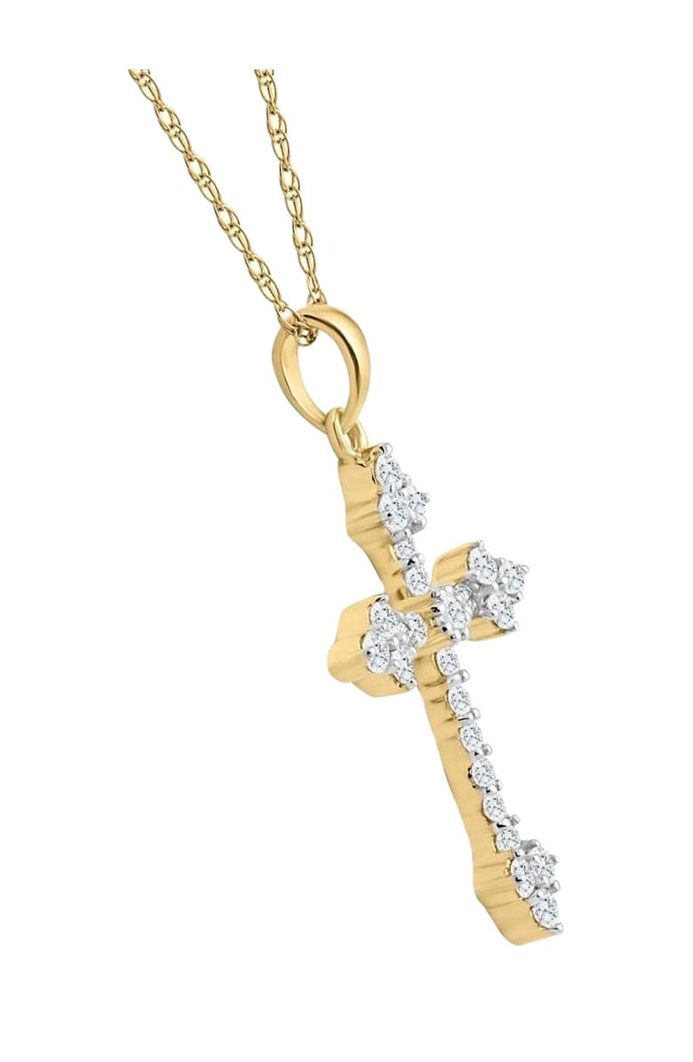 Bliss Diamond 1/3Ct Diamond Cross Pendant 10k Gold Lab Grown Women's Necklace 1" Tall, Alternate, color, 