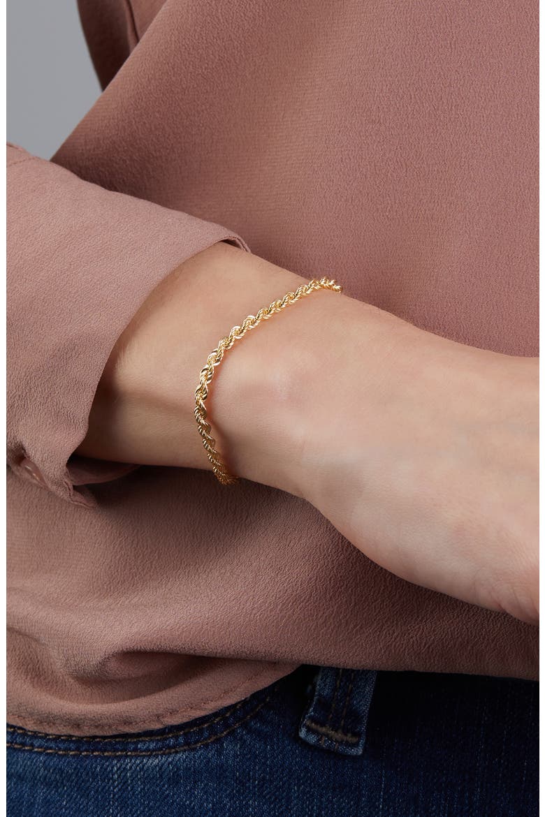14K Gold Rope Chain Bracelet (Nordstrom Exclusive), Alternate, color, YELLOW