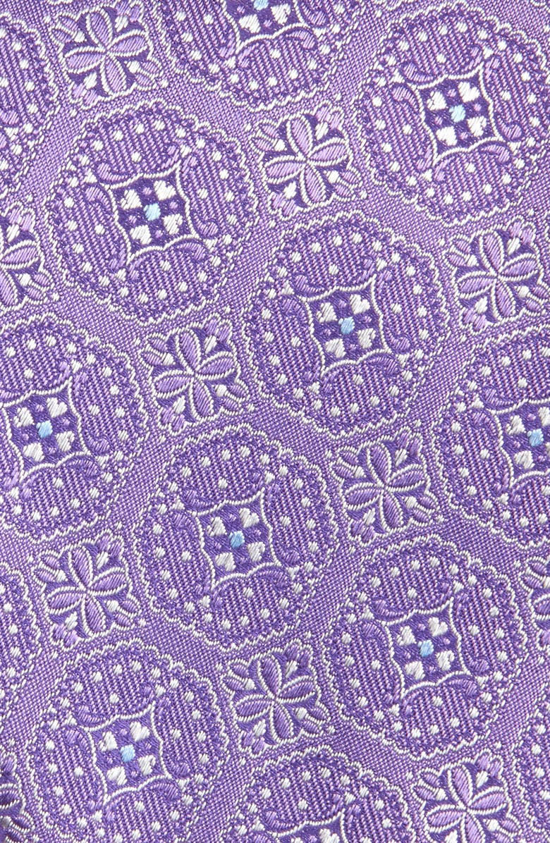 David Donahue Neat Silk Tie, Alternate, color, Purple