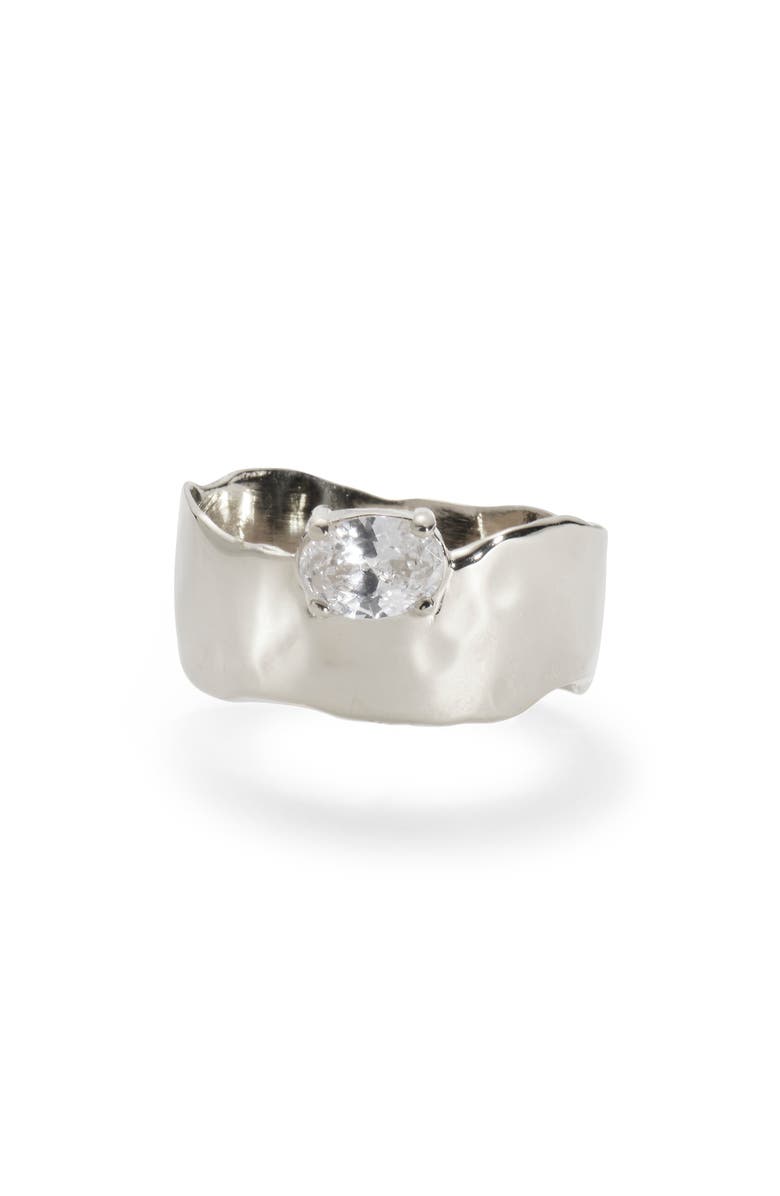 Lady Grey Cubic Zirconia Drift Ring, Main, color, Silver