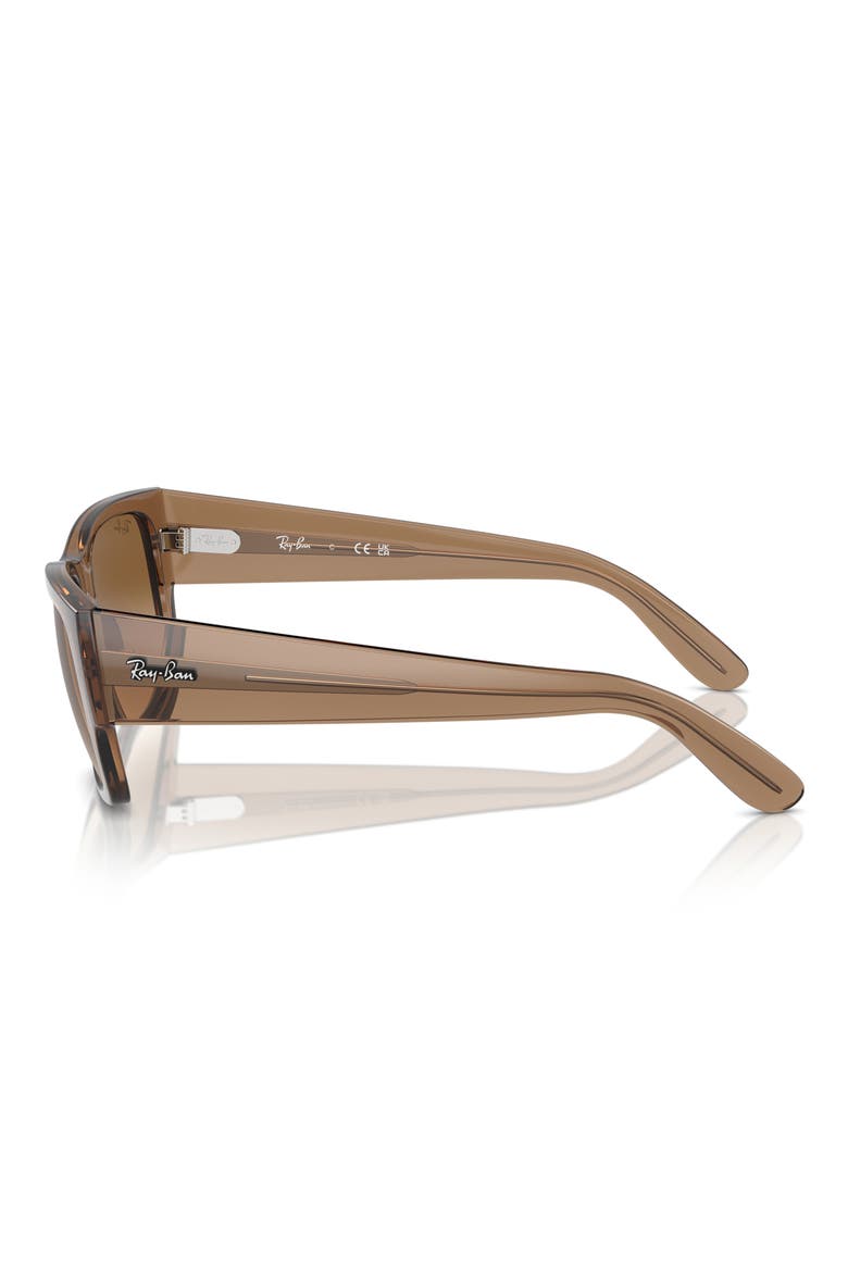 Carlos 56mm Polarized Rectangular Sunglasses, Alternate, color, DARK BROWN